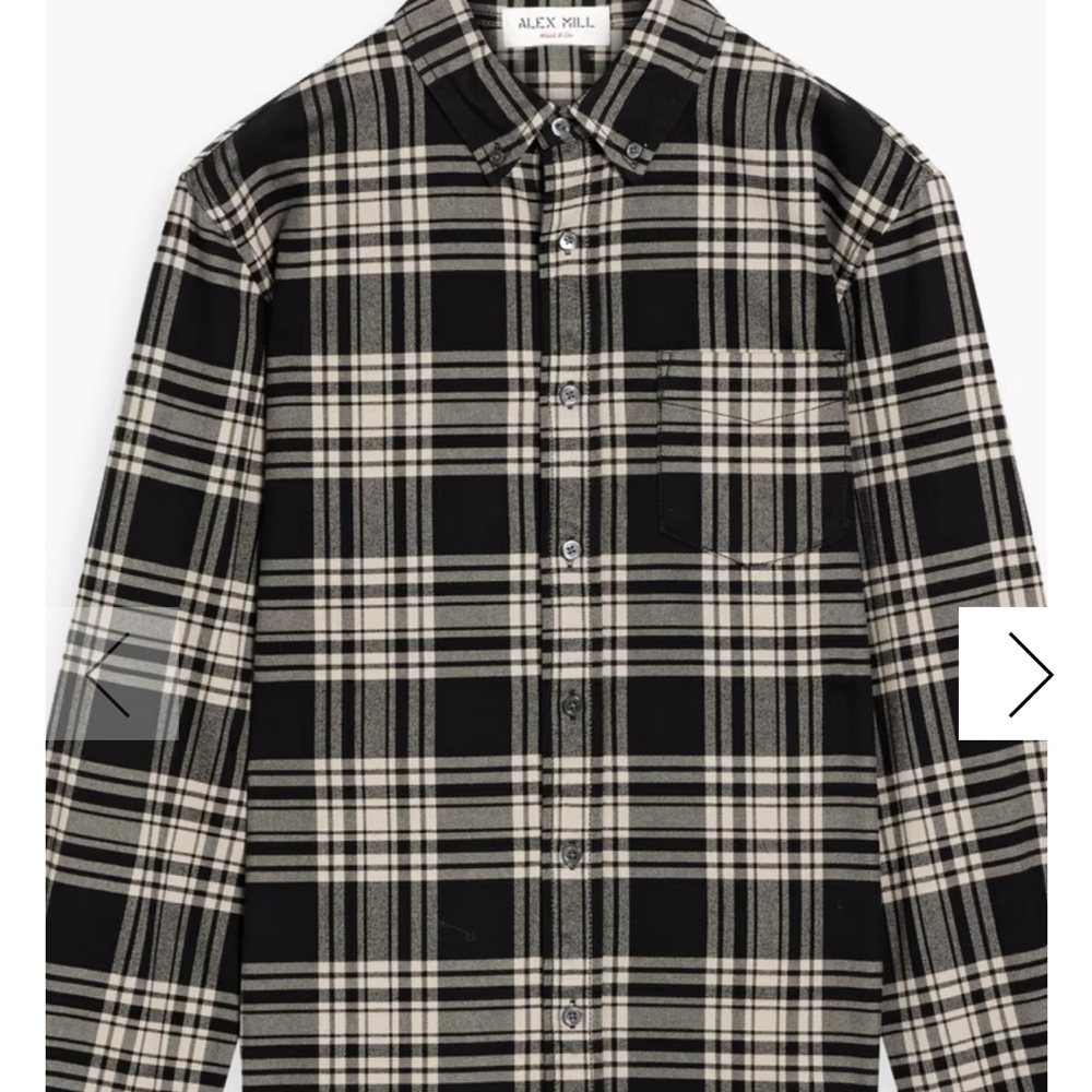 Alex Mill Black and White Plaid Casual Button Down Shirt